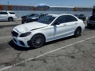 2021 Mercedes-Benz C 300 with VIN W1KWF8DB8MR618693, listed as a Copart auction lot 59123095 with 29,877 mi miles and Salvage title. Bid and sale history available at DreamBid. Image 1.
