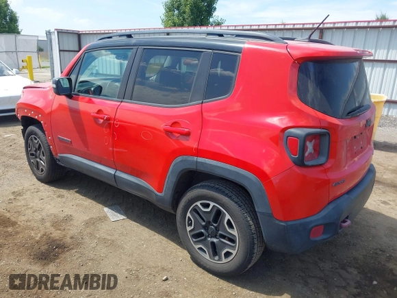 2017 Jeep Renegade Trailhawk with VIN ZACCJBCB3HPE47124, listed as a IAAI auction lot 42644090 with 77,345 mi miles and . Bid and sale history available at DreamBid. Image 3.