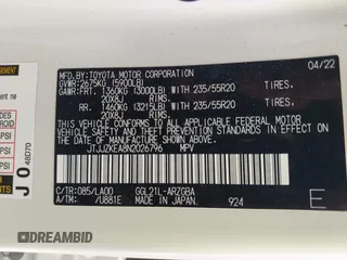 2022 Lexus RX 350L Luxury z VIN JTJJZKEA8N2026796, wystawiony jako IAAI lot #42331201 z przebiegiem 46 865 mil mil oraz . Historia ofert i sprzedaży dostępna na DreamBid. Obrazek 9.