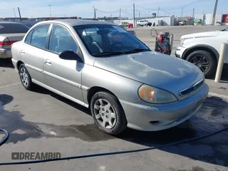 2002 Kia Rio with VIN KNADC123X26183989, listed as a IAAI auction lot 41837792 with 116,746 mi miles. Bid and sale history available at carsss.com. Image 1.