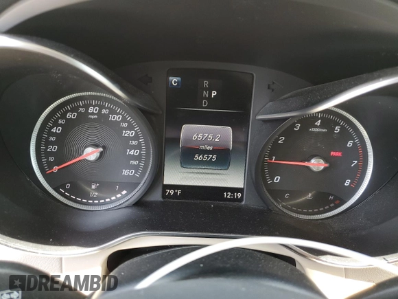 2019 Mercedes-Benz GLC 300 with VIN WDC0G4JB5KF614670, listed as a Copart auction lot 62017055 with 56,575 mi miles and Salvage title. Bid and sale history available at DreamBid. Image 9.