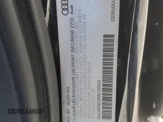 2013 Audi A6 Premium Plus with VIN WAUGFAFC6DN120024, listed as a Copart auction lot 57146605 with 140,767 mi miles and Salvage title. Bid and sale history available at DreamBid. Image 12.