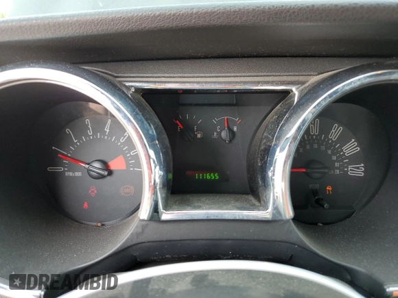 2006 Ford Mustang Standard z VIN 1ZVFT84N965254742, wystawiony jako Copart lot #61816475 z przebiegiem 111 655 mil mil oraz Czysty tytuł • Clean title. Historia ofert i sprzedaży dostępna na DreamBid. Obrazek 9.