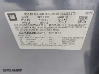 2013 Chevrolet Equinox LS with VIN 2GNALBEK2D6363910, listed as a IAAI auction lot 42035479 with 94,424 mi miles. Bid and sale history available at carsss.com. Image 9.