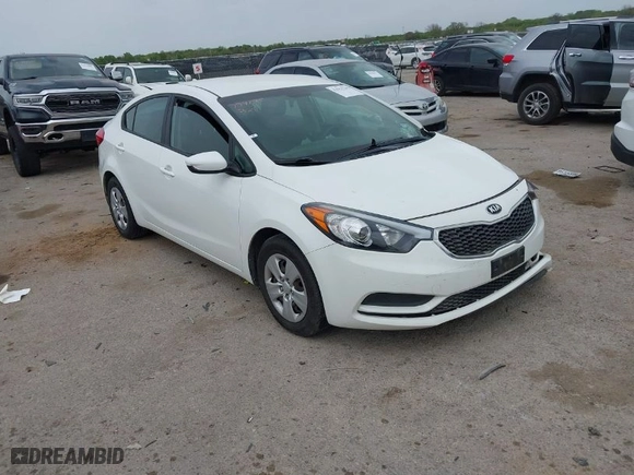 2016 Kia Forte LX with VIN KNAFK4A63G5576853, listed as a IAAI auction lot 41932765 with 77,655 mi miles. Bid and sale history available at carsss.com. Image 1.