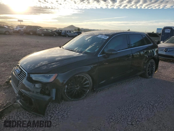 2016 Audi A3 e-tron Premium Plus with VIN WAUTPBFFXGA063284, listed as a Copart auction lot 47031145 with 77,672 mi miles and Salvage Title. Bid and sale history available at DreamBid. Image 1.