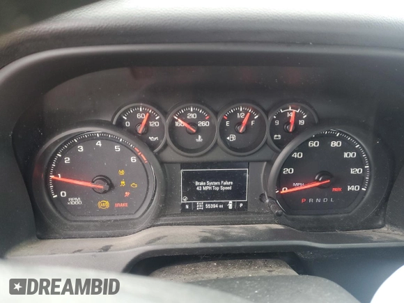 2021 Chevrolet Silverado 1500 Work Truck with VIN 1GCPYAEH3MZ139150, listed as a Copart auction lot 45953515 with 55,394 mi miles and Salvage Title. Bid and sale history available at DreamBid. Image 9.