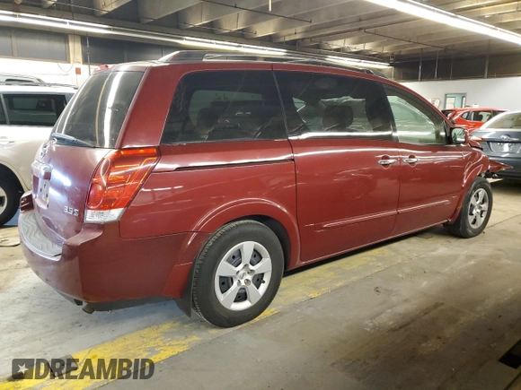 2008 Nissan Quest with VIN 5N1BV28U98N104347, listed as a Copart auction lot 82894454 with 114,144 mi miles and Salvage Title. Bid and sale history available at carsss.com. Image 3.