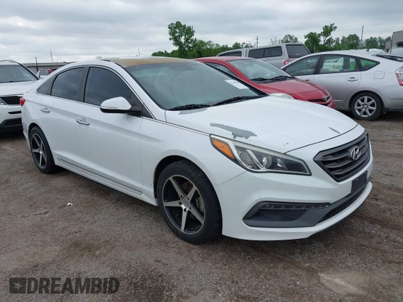 2015 Hyundai Sonata Sport with VIN 5NPE34AF9FH110094, listed as a IAAI auction lot 42142628 with 77,603 mi miles and . Bid and sale history available at DreamBid. Image 1.