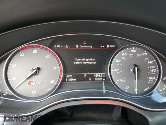 2013 Audi S7 with VIN WAUW2BFC8DN110379, listed as a Copart auction lot 77183304 with 95,061 mi miles and Salvage Title. Bid and sale history available at carsss.com. Image 9.