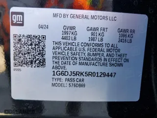 2024 Cadillac CT4 Luxury with VIN 1G6DJ5RK5R0129447, listed as a Copart auction lot 67519304 with 793 mi miles and Salvage Title. Bid and sale history available at carsss.com. Image 13.