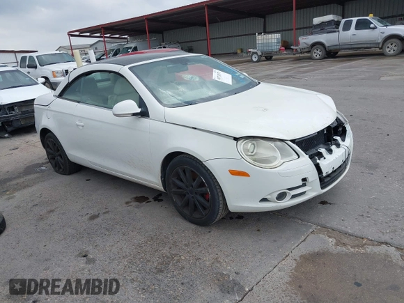 2007 Volkswagen Eos 2.0T with VIN WVWFA71F27V034876, listed as a IAAI auction lot 40732971 with 178,845 mi miles and . Bid and sale history available at DreamBid. Image 1.
