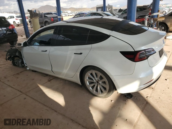 2022 Tesla Model 3 Long Range with VIN 5YJ3E1EB7NF296285, listed as a Copart auction lot 43058565 with 70,946 mi miles and Salvage Title. Bid and sale history available at carsss.com. Image 2.