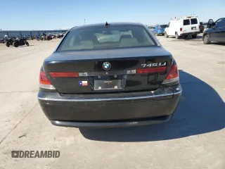 2005 BMW 7 Series 745Li with VIN WBAGN63535DS56267, listed as a Copart auction lot 45717775 with Not provided miles and Salvage title. Bid and sale history available at DreamBid. Image 6.