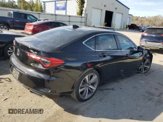 2021 Acura TLX w/Advance Package with VIN 19UUB5F60MA000571, listed as a Copart auction lot 88580765 with 75,572 mi miles and Salvage Title. Bid and sale history available at carsss.com. Image 3.