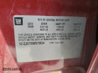 2008 Chevrolet Malibu LT w/2LT with VIN 1G1ZJ577X8F270634, listed as a Copart auction lot 50767505 with 173,281 mi miles and Salvage Title. Bid and sale history available at carsss.com. Image 12.