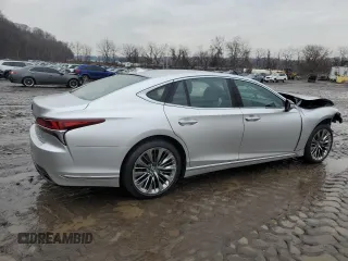 2019 Lexus LS with VIN JTHC51FF1K5007446, listed as a Copart auction lot 47107995 with 9,653 mi miles and Salvage Title. Bid and sale history available at carsss.com. Image 3.