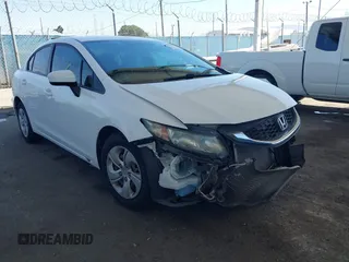 2015 Honda Civic Sedan LX with VIN 19XFB2E56FE060580, listed as a IAAI auction lot 41988820 with 65,924 mi miles. Bid and sale history available at carsss.com. Image 1.