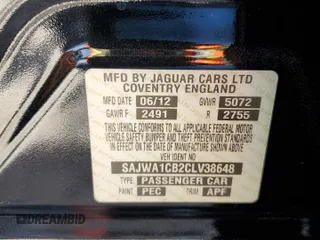 2012 Jaguar XJ with VIN SAJWA1CB2CLV38648, listed as a Copart auction lot 50264545 with Not Provided miles and Salvage Title. Bid and sale history available at DreamBid. Image 12.