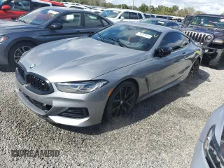 2024 BMW 8 Series M850i xDrive with VIN WBABC4C0XRCN56084, listed as a Copart auction lot 74373014 with 0 mi miles and Salvage Title. Bid and sale history available at carsss.com. Image 1.