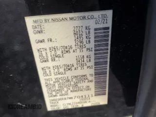 2021 Nissan Frontier SV with VIN 1N6ED0EB7MN704111, listed as a Copart auction lot 63833445 with 38,114 mi miles and Salvage title. Bid and sale history available at DreamBid. Image 12.