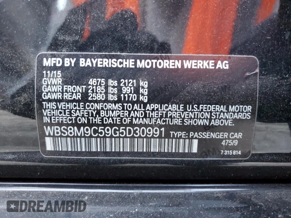 2016 BMW M3 with VIN WBS8M9C59G5D30991, listed as a Copart auction lot 72089932 with 75,583 mi miles. Bid and sale history available at carsss.com. Image 13.