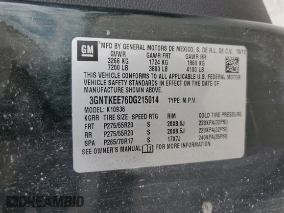 2013 Chevrolet Avalanche LS with VIN 3GNTKEE76DG215014, listed as a Copart auction lot 66491494 with 195,687 mi miles and Non Repairable. Bid and sale history available at carsss.com. Image 12.