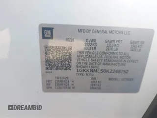 2019 GMC Acadia SLT z VIN 1GKKNMLS0KZ248752, wystawiony jako IAAI lot #41696891 z przebiegiem 97 142 mil mil oraz . Historia ofert i sprzedaży dostępna na DreamBid. Obrazek 9.