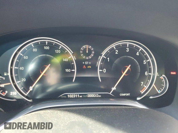 2016 BMW 7 Series 750i with VIN WBA7F0C58GGM20723, listed as a Copart auction lot 80143764 with 102,311 mi miles and Salvage Title. Bid and sale history available at carsss.com. Image 9.