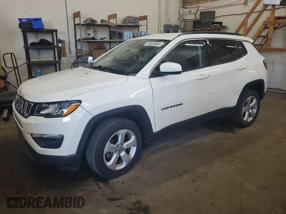2019 Jeep Compass Latitude с VIN 3C4NJDBB0KT713320, выставлен на аукционе Copart как лот 55844865 с пробегом 80 717 миль миль и Списание • Salvage title. История ставок и продаж доступна на DreamBid. Изображение 1.