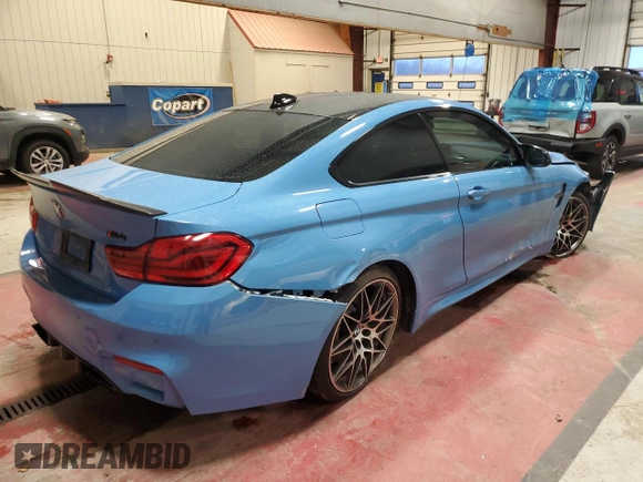 2019 BMW M4 with VIN WBS4Y9C55KAG67256, listed as a Copart auction lot 75091933 with 22,740 mi miles. Bid and sale history available at carsss.com. Image 3.