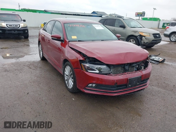 2016 Volkswagen Jetta Sedan 1.8T SEL with VIN 3VWL07AJ7GM392816, listed as a IAAI auction lot 41288306 with 55,915 mi miles. Bid and sale history available at carsss.com. Image 1.