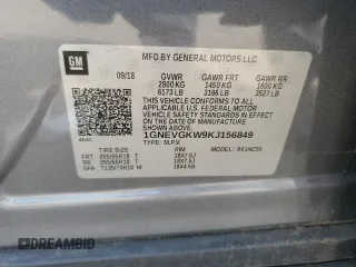 2019 Chevrolet Traverse LT Cloth with VIN 1GNEVGKW9KJ156849, listed as a Copart auction lot 62774065 with 37,958 mi miles and Salvage title. Bid and sale history available at DreamBid. Image 13.