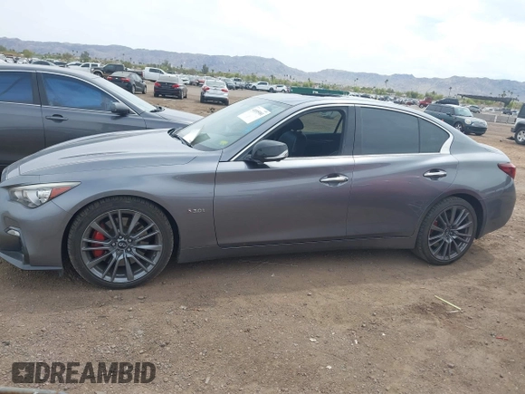 2019 Infiniti Q50 RED SPORT 400 with VIN JN1FV7AP0KM760153, listed as a IAAI auction lot 41895981 with 62,070 mi miles. Bid and sale history available at carsss.com. Image 14.