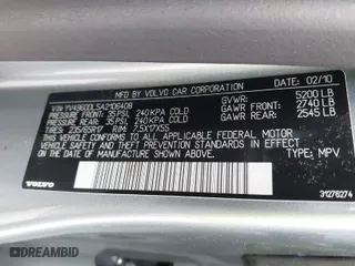 2010 Volvo XC60 3.2L with VIN YV4960DL5A2106408, listed as a IAAI auction lot 42047320 with 179,847 mi miles. Bid and sale history available at carsss.com. Image 9.
