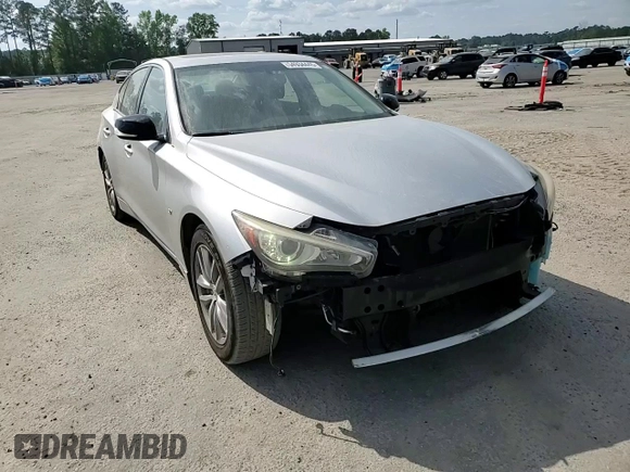 2014 Infiniti Q50 Premium with VIN JN1BV7AR2EM700072, listed as a Copart auction lot 54934445 with 97,381 mi miles and Salvage title. Bid and sale history available at DreamBid. Image 14.