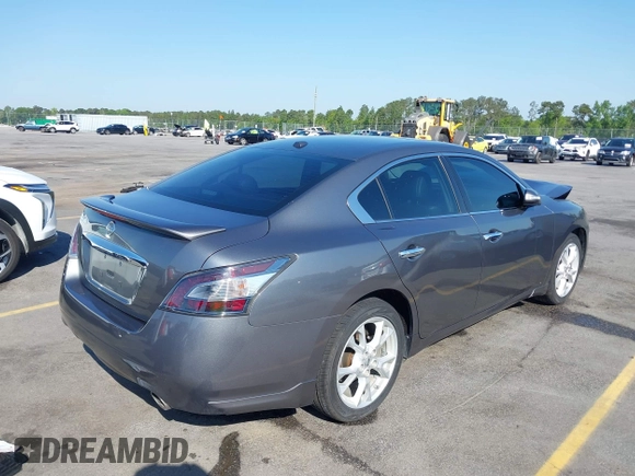 2014 Nissan Maxima S with VIN 1N4AA5AP9EC467259, listed as a IAAI auction lot 41998190 with 157,055 mi miles and . Bid and sale history available at DreamBid. Image 4.