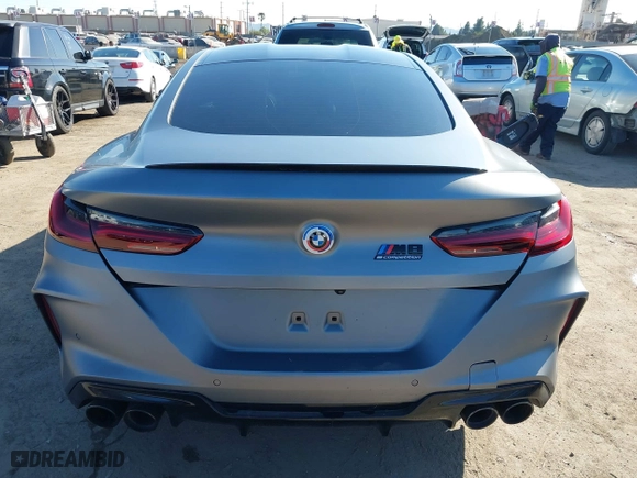 2023 BMW M8 Competition with VIN WBSAE0C0XPCM48877, listed as a IAAI auction lot 41676318 with 18,572 mi miles. Bid and sale history available at carsss.com. Image 17.