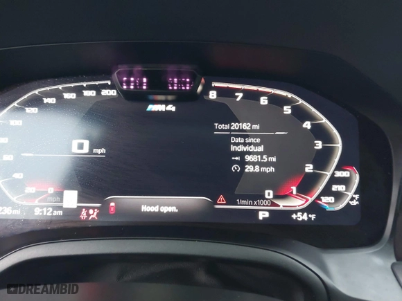 2023 BMW M4 Competition with VIN WBS33AZ04PCM35831, listed as a IAAI auction lot 41429211 with 20,162 mi miles. Bid and sale history available at carsss.com. Image 7.