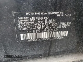 2017 Subaru WRX Limited with VIN JF1VA1J68H8802486, listed as a Copart auction lot 44761195 with 0 mi miles and Salvage Title. Bid and sale history available at carsss.com. Image 12.