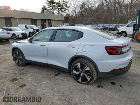 2023 Polestar 2 with VIN YSMED3KA9PL160800, listed as a Copart auction lot 42189675 with 17,439 mi miles and Non Repairable. Bid and sale history available at DreamBid. Image 2.