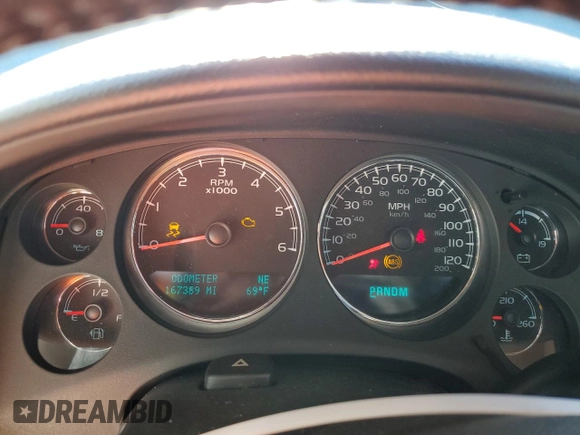 2012 Chevrolet Tahoe LT with VIN 1GNSCBE01CR225491, listed as a Copart auction lot 88530345 with 167,389 mi miles and Salvage title. Bid and sale history available at DreamBid. Image 9.