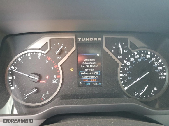 2024 Toyota Tundra 2WD SR5 with VIN 5TFLA5AB1RX040700, listed as a Copart auction lot 43457925 with 4,317 mi miles and Salvage Title. Bid and sale history available at carsss.com. Image 9.