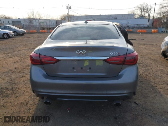 2019 Infiniti Q50 Red Sport 400 with VIN JN1FV7AP3KM760678, listed as a IAAI auction lot 41771176 with 31,562 mi miles and . Bid and sale history available at DreamBid. Image 16.