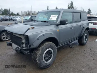 2023 Ford Bronco with VIN 1FMEE5DP5PLC15681, listed as a IAAI auction lot 41594150 with 4,691 mi miles. Bid and sale history available at carsss.com. Image 2.