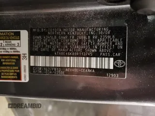 2009 Toyota Camry with VIN 4T4BE46K89R113745, listed as a Copart auction lot 50217585 with 97,429 mi miles and Salvage Title. Bid and sale history available at carsss.com. Image 12.