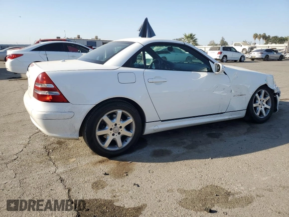 2002 Mercedes-Benz SLK-Class 2.3L Kompressor with VIN WDBKK49F62F257017, listed as a Copart auction lot 73859374 with 125,733 mi miles and Salvage Title. Bid and sale history available at carsss.com. Image 3.