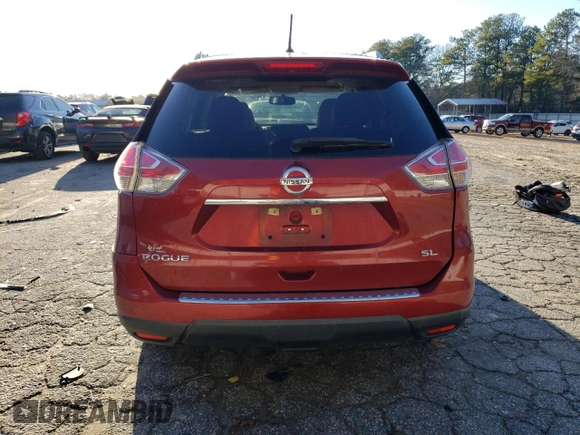 2015 Nissan Rogue SL with VIN 5N1AT2MT0FC832274, listed as a Copart auction lot 47627635 with 0 mi miles and Salvage Title. Bid and sale history available at carsss.com. Image 6.