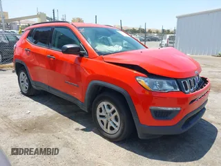 2018 Jeep Compass Sport with VIN 3C4NJCAB7JT123223, listed as a IAAI auction lot 42441627 with 90,273 mi miles and . Bid and sale history available at DreamBid. Image 1.