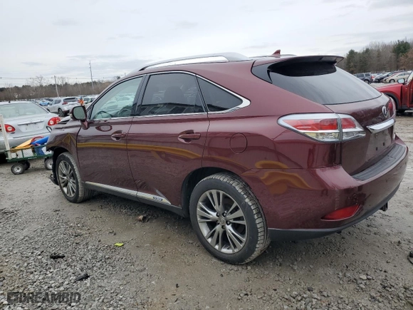 2013 Lexus RX 450h with VIN JTJBC1BAXD2448314, listed as a Copart auction lot 46805655 with 106,474 mi miles and Clean Title. Bid and sale history available at carsss.com. Image 2.